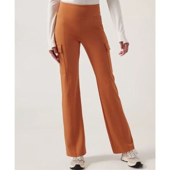 Athleta Delancey Straight Cargo Pants Foliage Orange Sz S - Picture 1 of 8